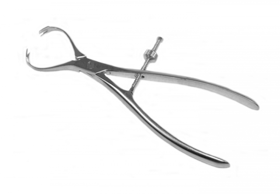Patella Forceps, 2x2 Sharp Teeth, Speed Lock, 6 3/4" (17.0 Cm)